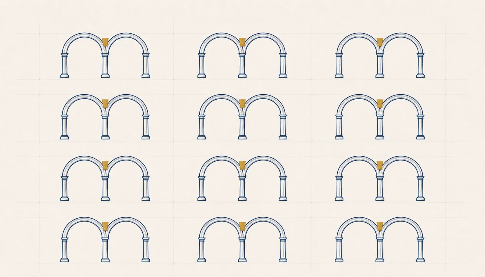 Motif architectural répété illustrant les questions fréquentes sur l'estimation pour divorce