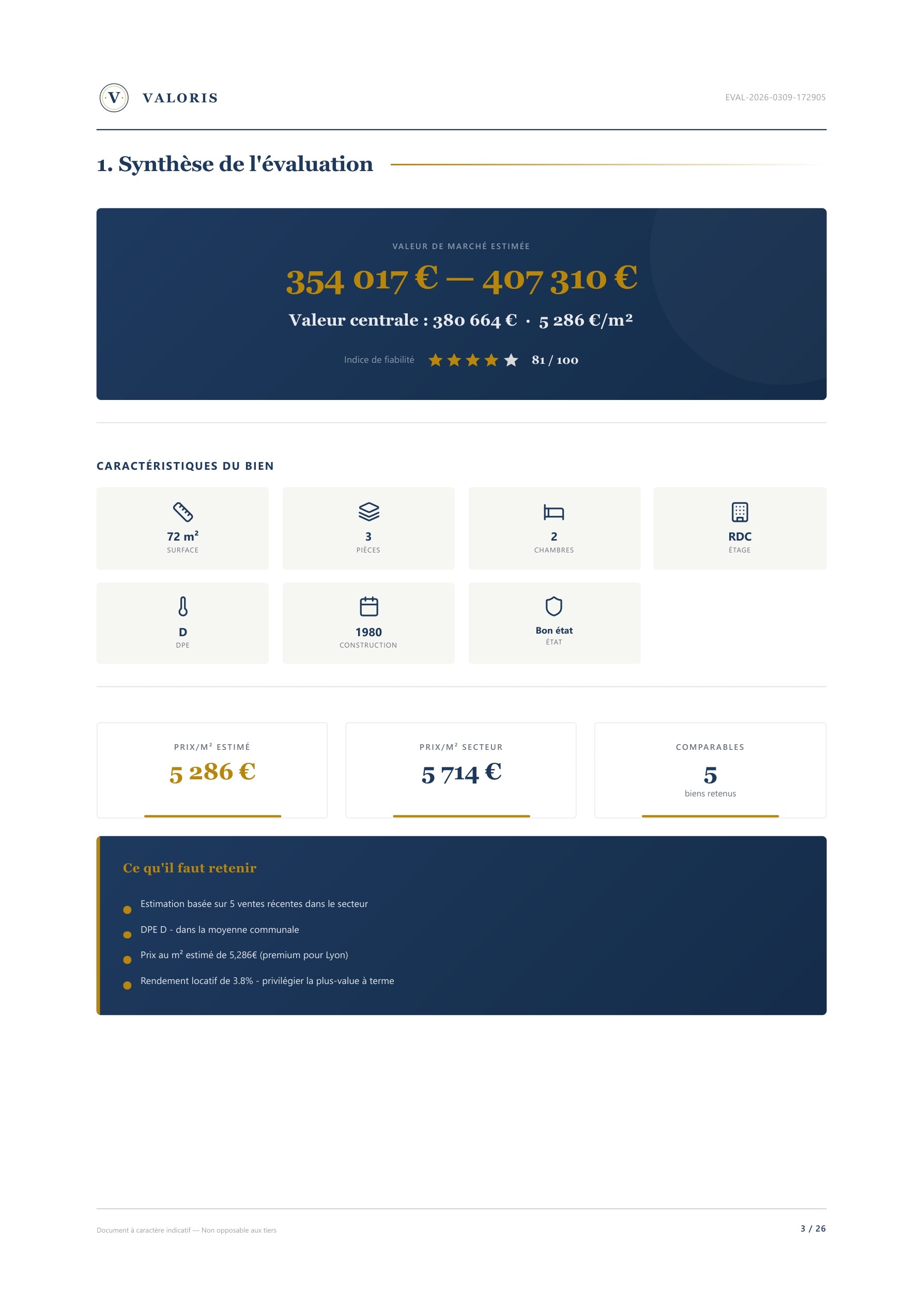 Page 3 — Synthèse de l'évaluation