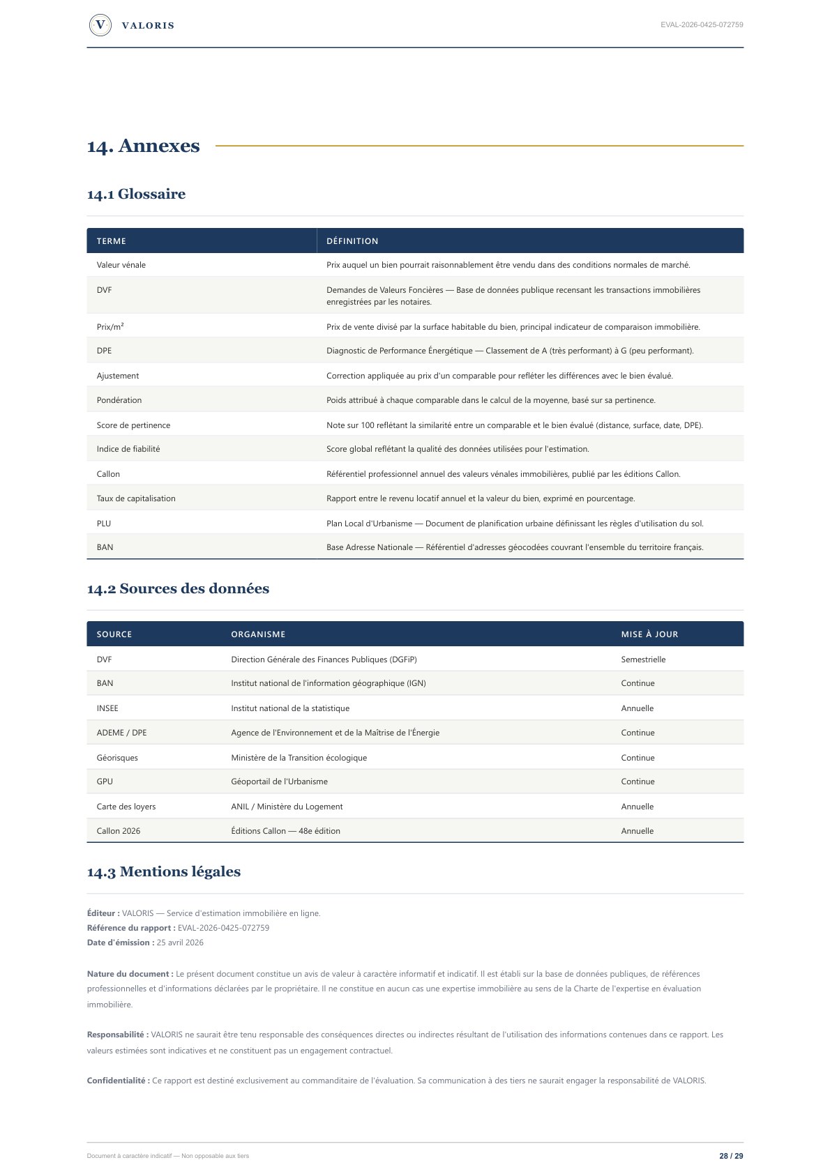 Page 28 — Annexes — Glossaire