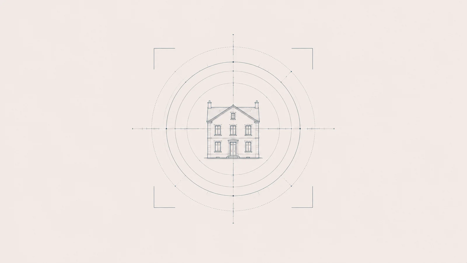 Batiment centre dans une serie de brackets concentriques de precision, estimation du juste prix de vente