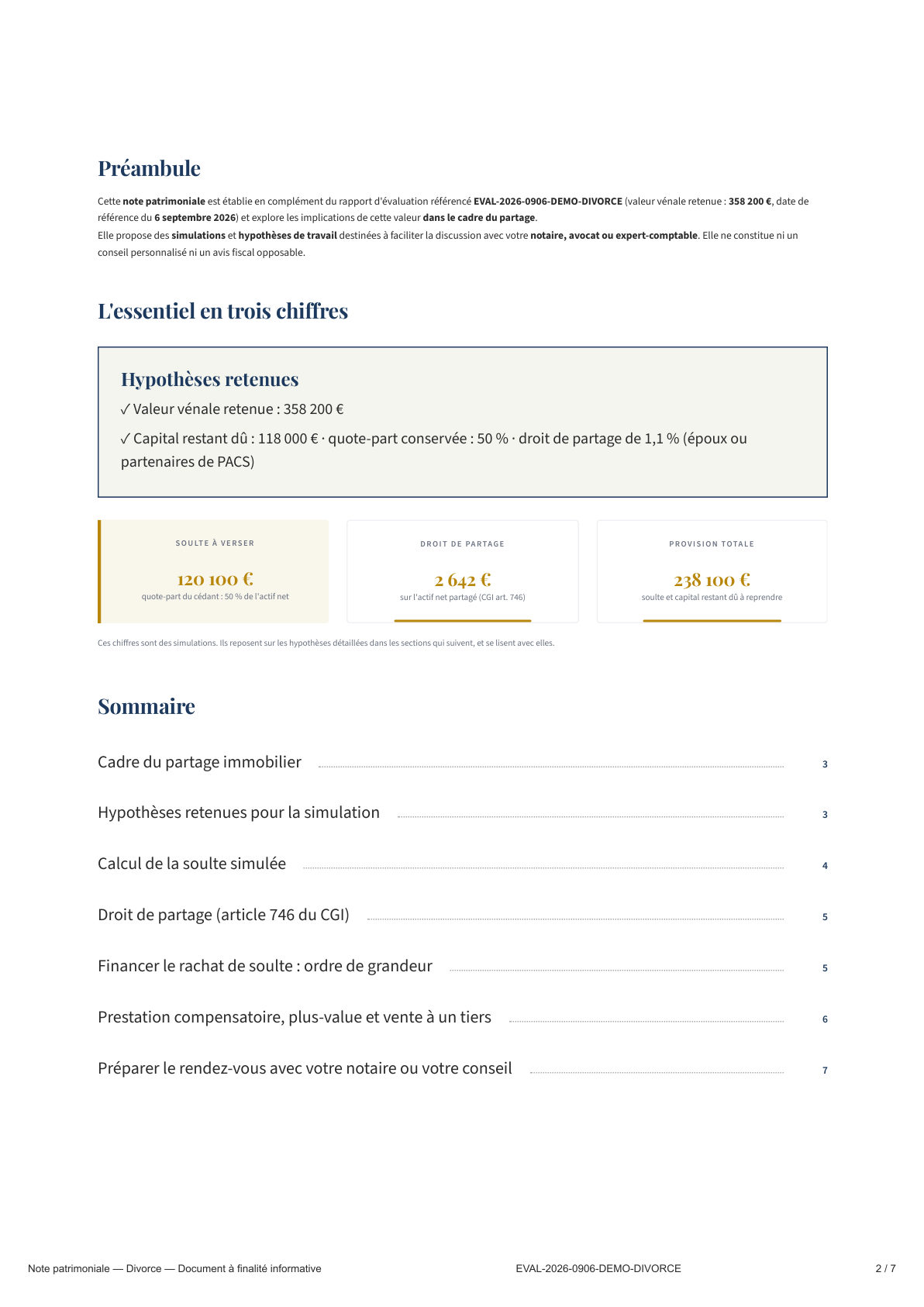 Page 2 — Préambule et synthèse