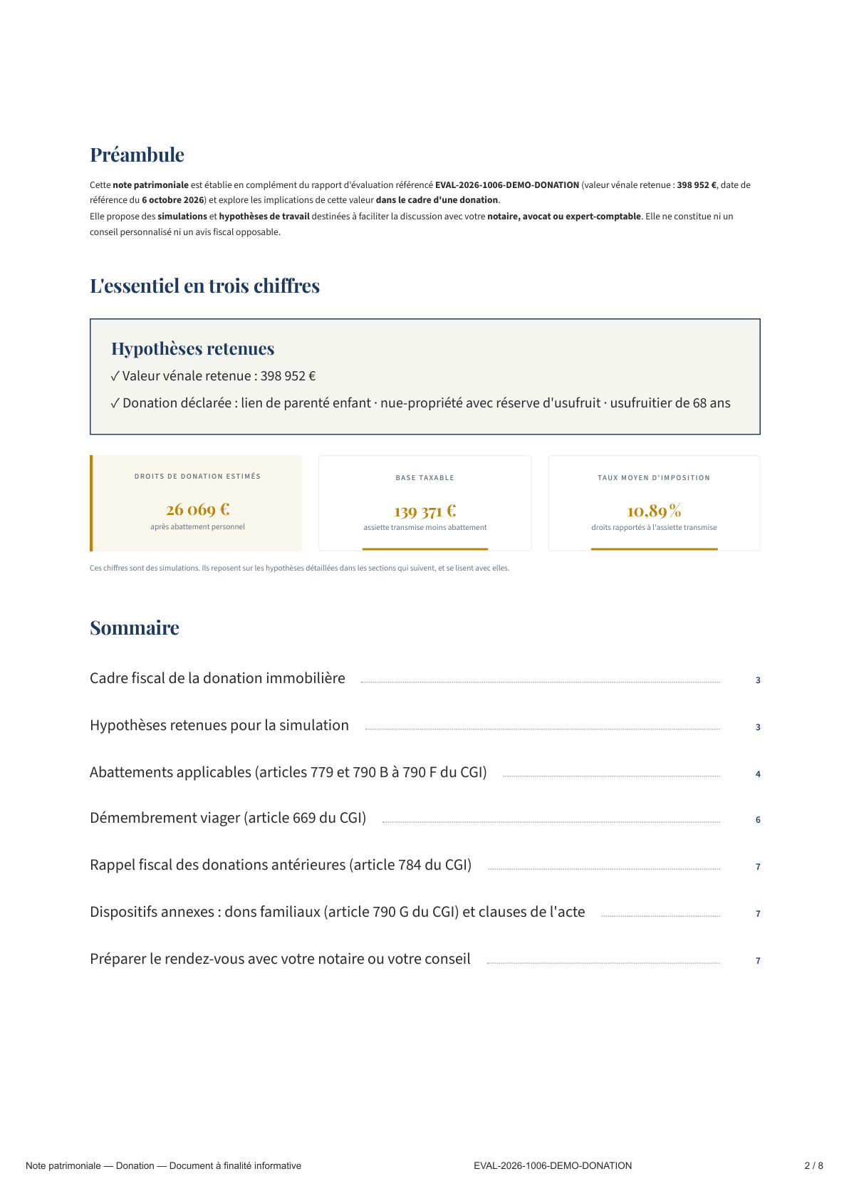 Page 2 — Préambule et synthèse