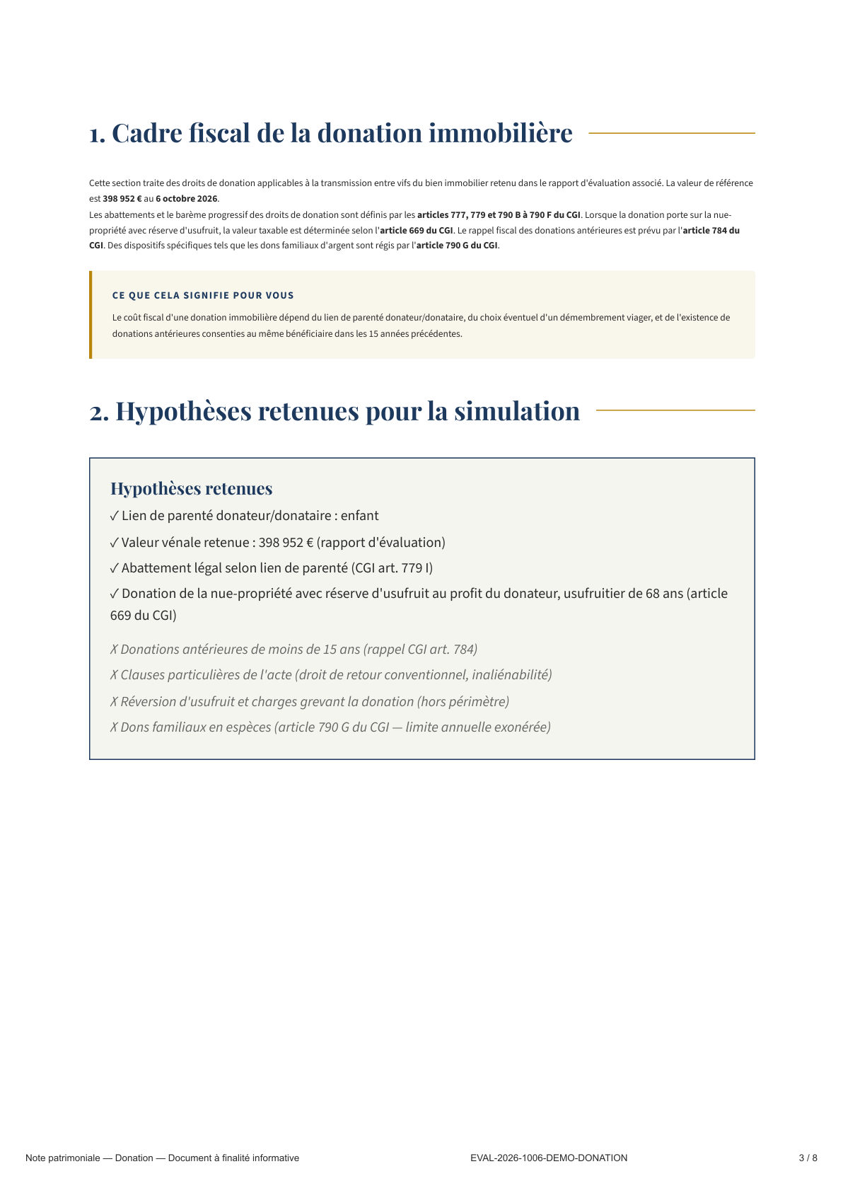 Page 3 — Cadre fiscal et hypothèses retenues