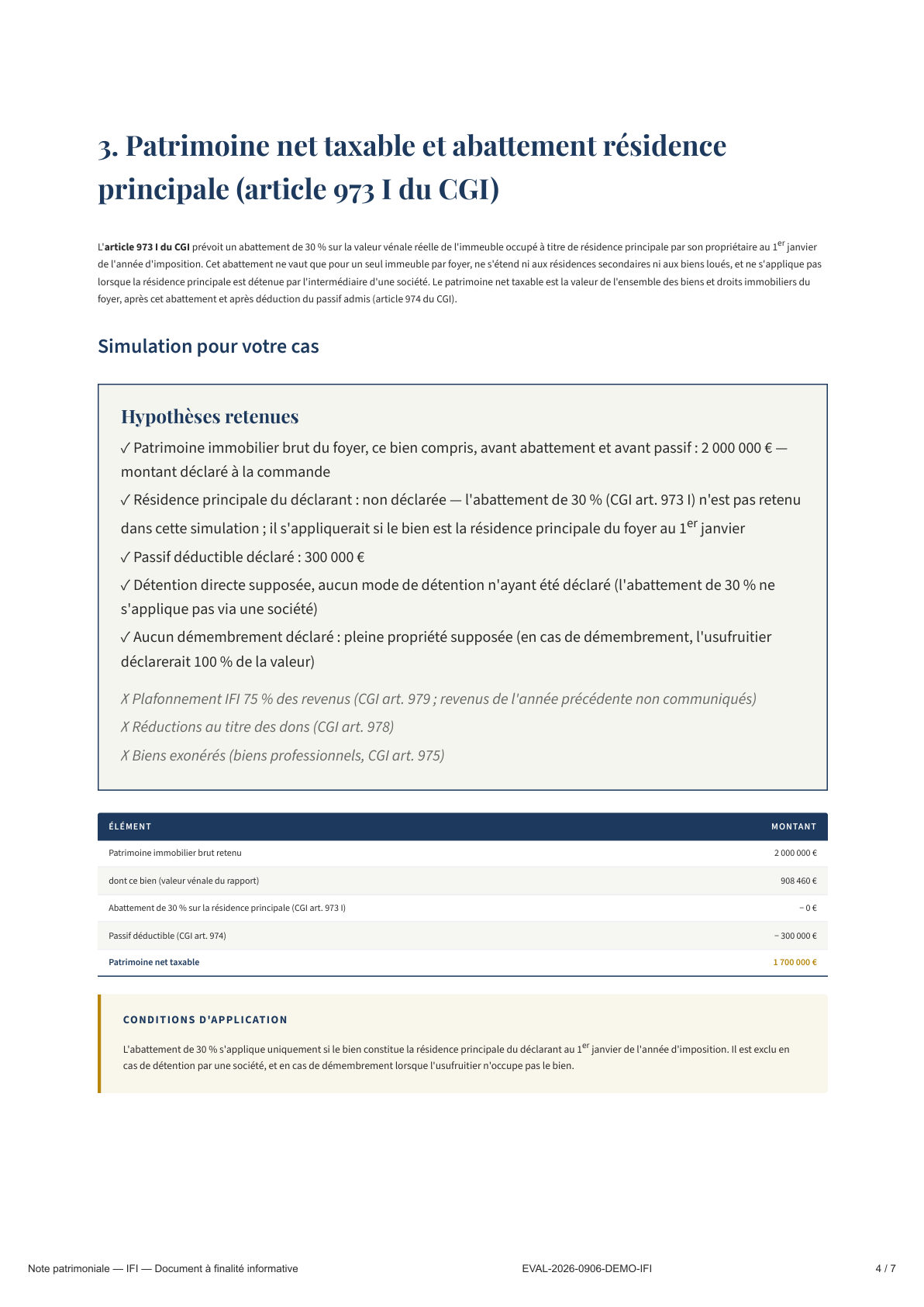 Page 4 — Patrimoine net taxable et abattement résidence principale
