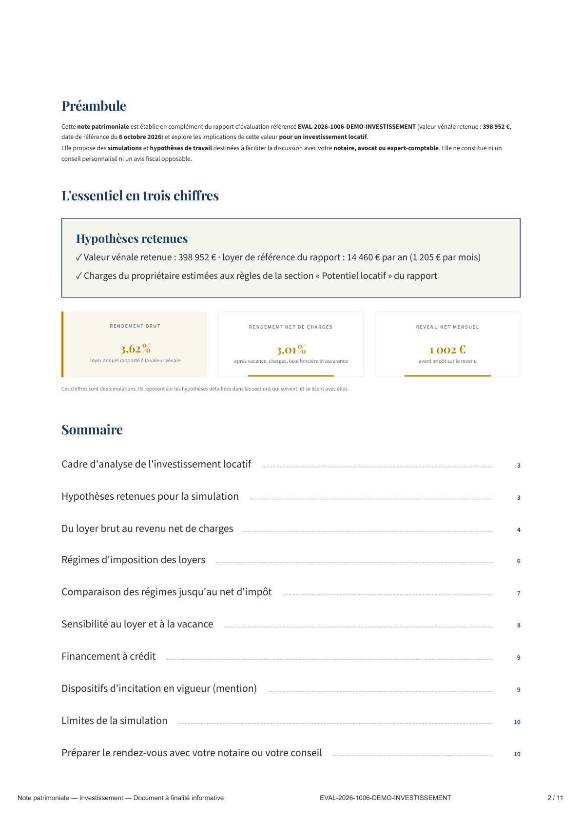 Page 2 — Préambule et synthèse