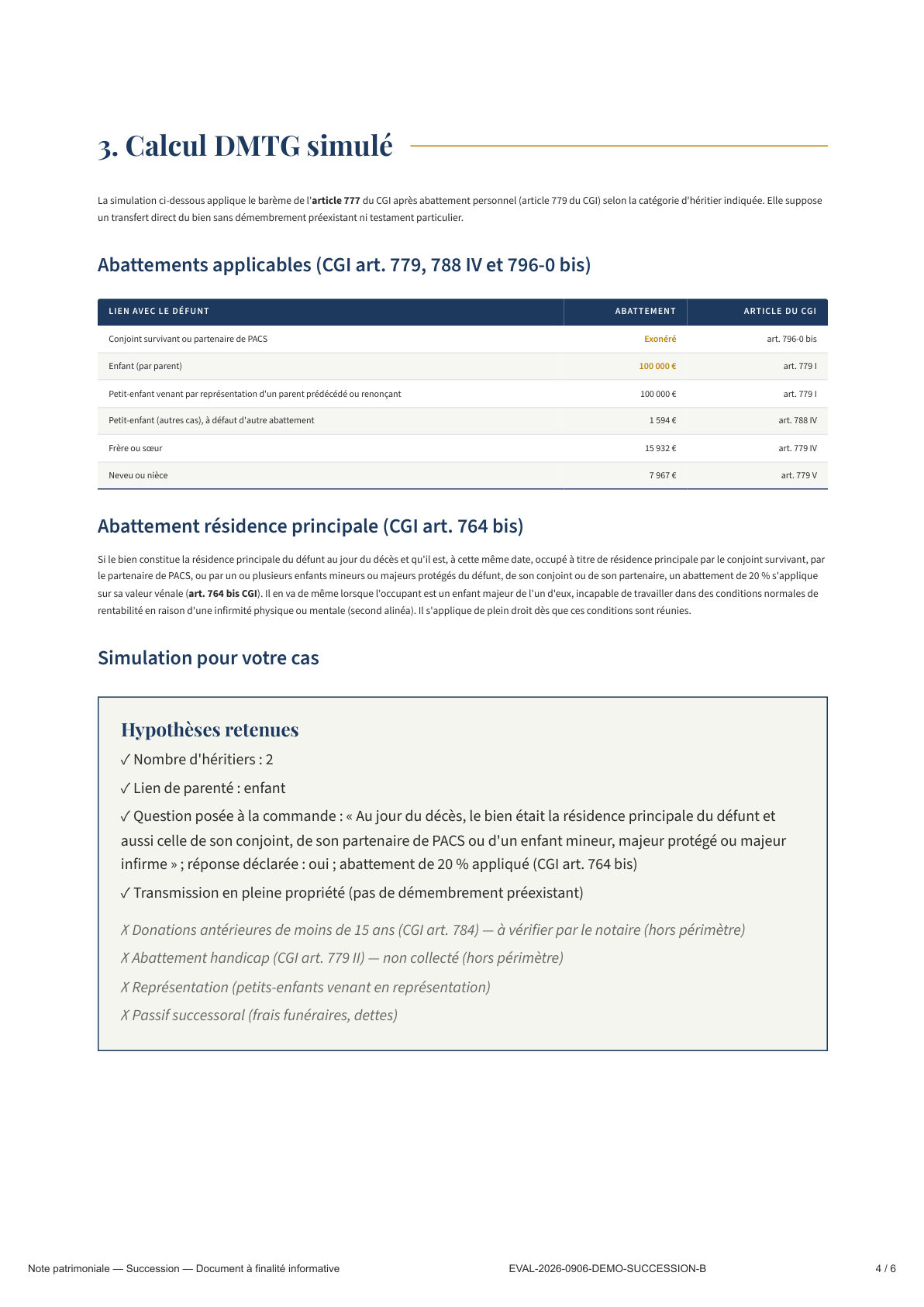 Page 4 — Calcul des droits simulé