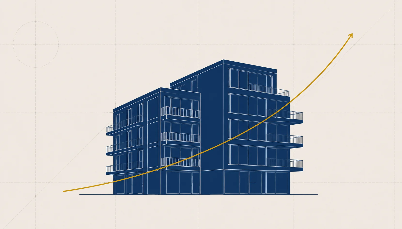 Immeuble locatif moderne illustrant le calcul du rendement locatif
